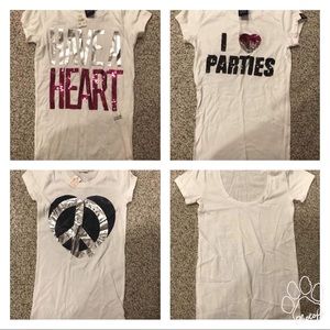 4 XS VS PINK t-shirts new!! Great Xmas gifts!!